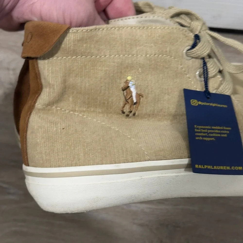 Polo Ralph Lauren‎ Talin Chukka Sneakers Tan Corduroy Suede Mens 9.5D NWT